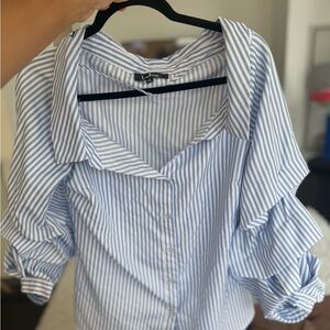 Lulu's Blue and White Striped Blouse